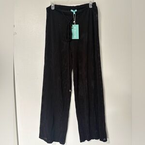 Size L Black Mesh Wide-Leg Pants